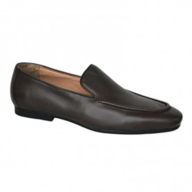 Mocassins marron foncé en cuir lisse - Confort et élégance - MOC613