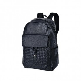 Sac à dos en cuir tressé noir - SC2914