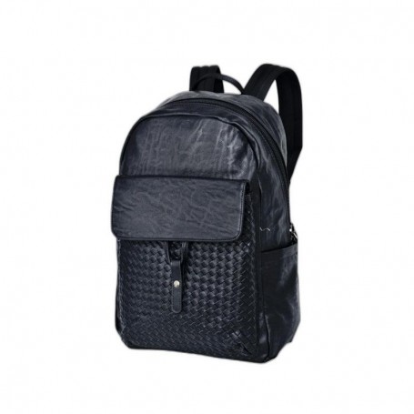 Sac à dos en cuir tressé noir - SC2914