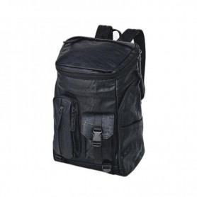 Sac à dos en cuir noir style aventurier - SC2917