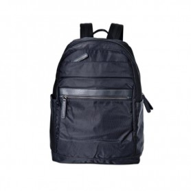 Sac à dos en tissu et cuir noir - SC2922