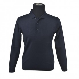Pull Polo à manches longues noir - BLS249