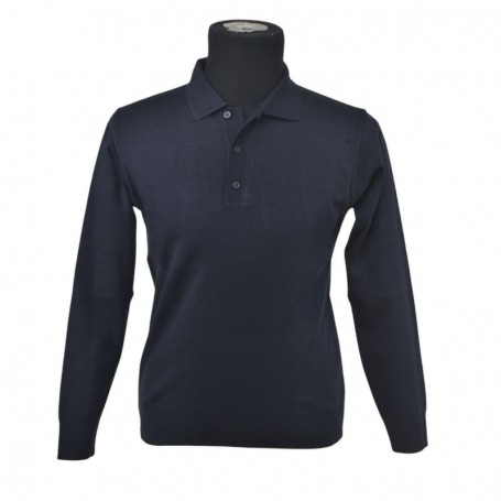 Pull Polo à manches longues noir - BLS249