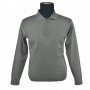 Pull Polo à manches longues vert olive - BLS252