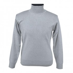 Pull col roulé gris clair - BLS254