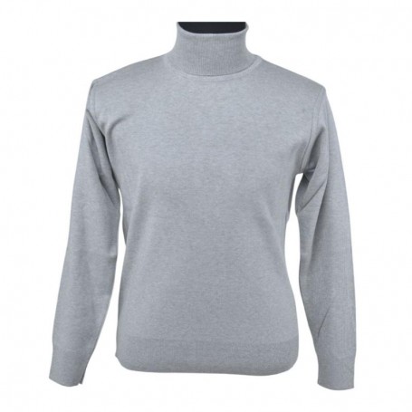 Pull col roulé gris clair - BLS254