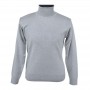 Pull col roulé gris clair - BLS254