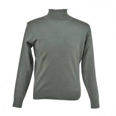 Pull col roulé vert olive - BLS255