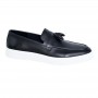 Mocassin en cuir noir à pampilles - Look casual chic - SNK490