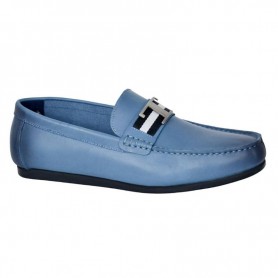 Mocassin Homme Bleu Clair avec Détail Métallique - Élégance - MOC624