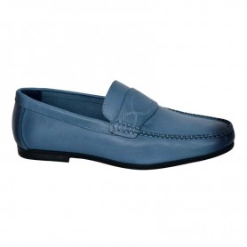 Mocassin Homme Bleu Clair en Cuir - Élégance Moderne - MOC636