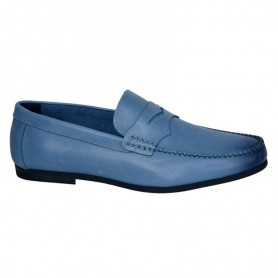 Mocassin Homme Bleu en Cuir - Élégance et Confort - MOC642