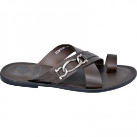 Sandale en cuir marron homme – Élégance et confort - SDL2825