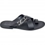 Sandale homme en cuir noir – Style moderne et chic - SDL2826