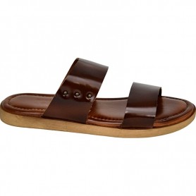 Sandale en cuir marron pour homme - Confort et élégance - SDL2833