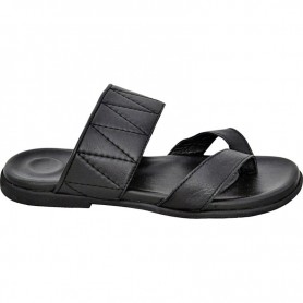 Sandale en cuir noir pour homme - Élégance et confort - SDL2835