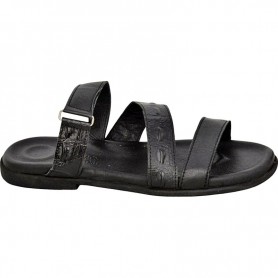 Sandale en cuir noir pour homme - Style et confort - SDL2838