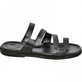 Sandale en cuir noir pour homme - Confort et style moderne - SDL2840