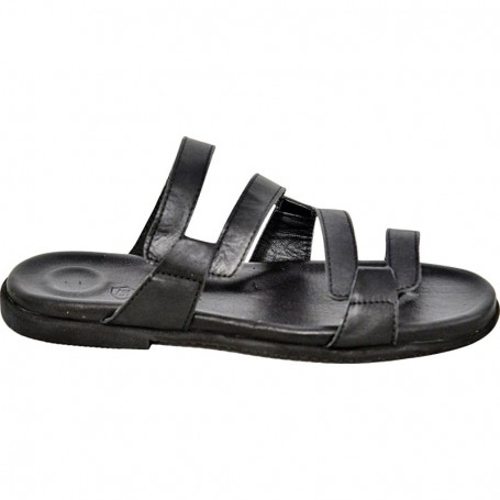 Sandale en cuir noir pour homme - Confort et style moderne - SDL2840