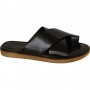 Sandale en cuir noir croisé pour homme - Élégance et confort - SDL2849