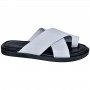 Sandale en cuir blanc croisé homme - Confort et modernité - SDL2850