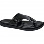 Sandale en cuir noir avec boucle et entre-doigt - Confort et style - SDL2855