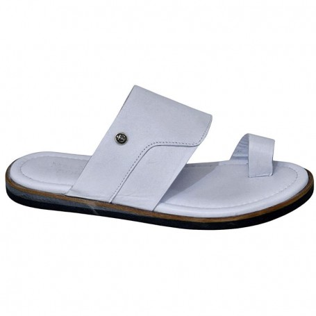Sandale en cuir blanc pour homme - Confort et élégance - SDL2857