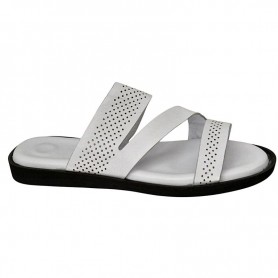 Sandale en cuir blanc perforé - homme - Élégance et confort - SDL2860