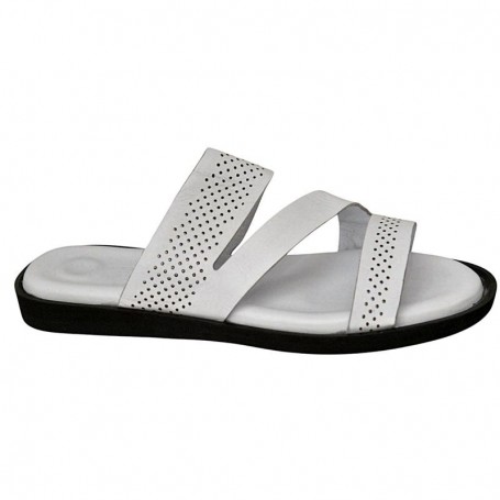 Sandale en cuir blanc perforé - homme - Élégance et confort - SDL2860