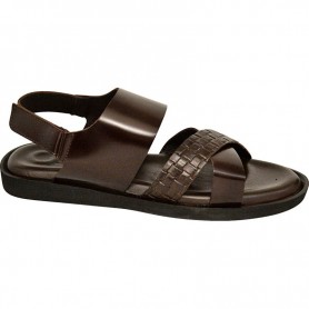 Sandale en cuir marron pour homme - Élégance et confort - SDL2867