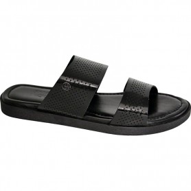 Sandales en cuir noir pour homme - Style et confort - SDL2873