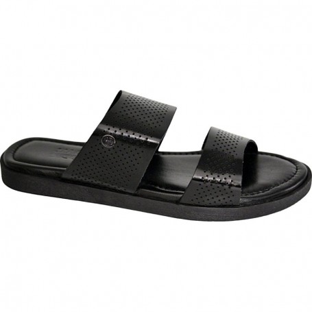 Sandales en cuir noir pour homme - Style et confort - SDL2873