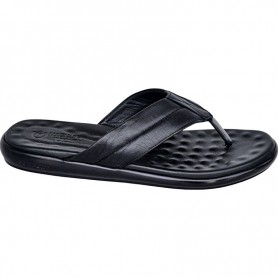 Sandales tongs en cuir noir pour homme - Élégance et confort - SDL2883