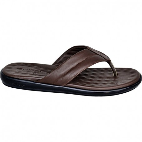 Sandales tongs en cuir marron foncé - Élégance et confort - SDL2884