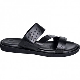 Sandales noires perforées pour homme - Confort et élégance - SDL2886