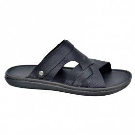 Sandales Croisées Noires en Cuir pour Homme à Dakar - SDL2915