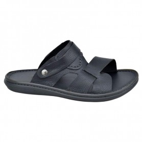 Sandales Homme Noires Cuir Coutures Apparentes - SDL2925