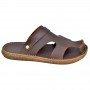 Sandales Homme Marron Foncé Cuir Semi-ouvertes - SDL2942