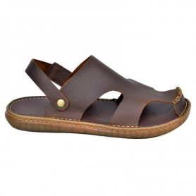 Sandales Homme Marron Cuir Bride Arrière - SDL2944