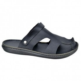 Sandales Homme Noires Cuir Semi-ouvertes Élégantes - SDL2945
