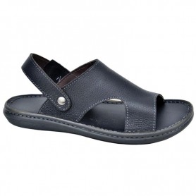 Sandales Homme Cuir Noir avec Bride Ajustable - SDL2947