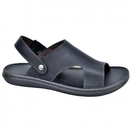 Sandales Homme Cuir Noir avec Bride Ajustable - SDL2947