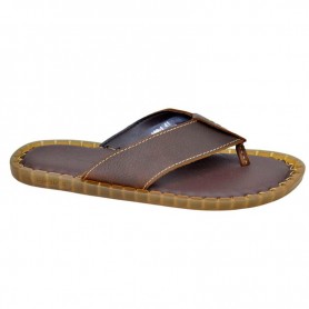 Tongs Homme Marron Cuir Véritable Confortables - SDL2948