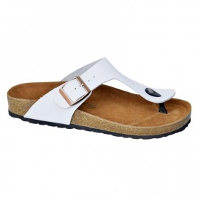 Sandales Tong Homme Blanches Cuir Confort - SDL2951