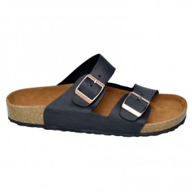 Sandales Homme Noires Double Boucle Métallique - SDL2969