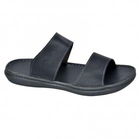 Sandales Homme Cuir Noir Double Bande – Confort Quotidien - SDL2994