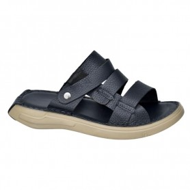 Sandales Homme Triple Bride Cuir Noir – Confort Quotidien - SDL2998