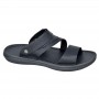 Sandales Homme Triple Bande Cuir Noir – Confort Moderne - SDL3002