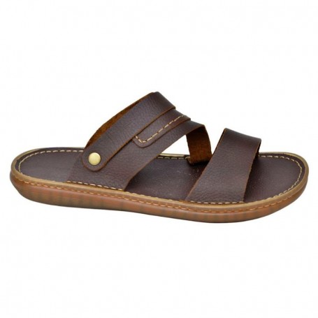 Sandales Cuir Marron Bride Croisée - SDL3004