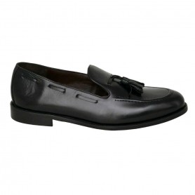 Mocassin Homme Noir à Pompons Cuir à Dakar – Style Distingué - CDV1766
